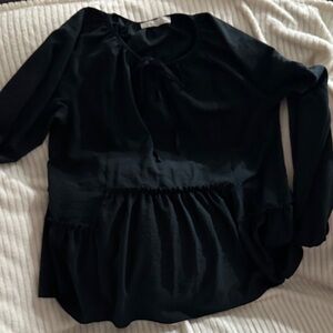 BOHEMIAN Adyson Parker Elegant Black Peplum Blouse L/XL